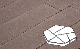Плитка тротуарная Готика Profi, Полигональ, коричневый, частичный прокрас, с/ц, 893*780*80 мм
