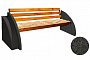 Деревянная скамья с бетонными опорами ВЫБОР СК-6 гранит цвет с пигментом черный 2,3 м