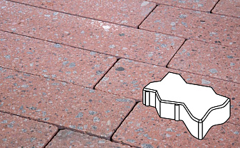Плитка тротуарная Готика, Granite FINO, Зигзаг/Волна, Травертин, 225*112,5*60 мм