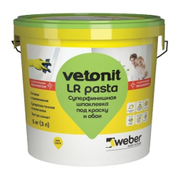 Шпаклевка суперфинишная weber.vetonit LR Pasta, белый, 5 кг