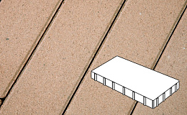 Плитка тротуарная Готика Profi, Плита, палевый, частичный прокрас, б/ц, 400*200*80 мм