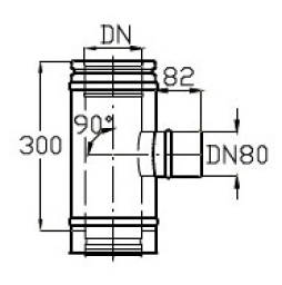 Тройник для дымохода Schiedel ICS 25 SW 80 90 град., D 230/280 мм