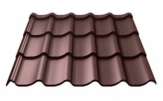 Металлочерепица Ruukki Monterrey FEB Forma шоколадно-коричневый RR887