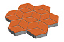 Плитка тротуарная SteinRus Ромб, гладкая, оранжевый, 260*150*60 мм