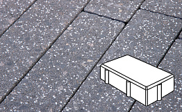 Плитка тротуарная Готика Granite FINERRO, брусчатка, Ильменит 200*100*80 мм