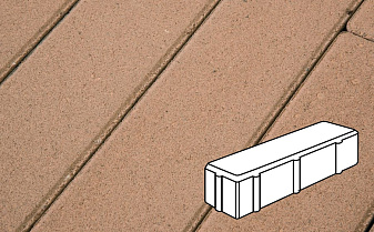 Плитка тротуарная Готика Profi, Брусок, оранжевый, частичный прокрас, б/ц, 180*60*80 мм