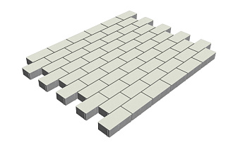 Плитка тротуарная SteinRus Прямоугольник Б.6.П.6, гладкая, белый, 200*100*60 мм