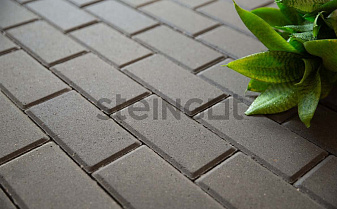 Плитка тротуарная Steingot Моноцвет, Прямоугольник, с фаской 5*5, серый, 200*100*60 мм