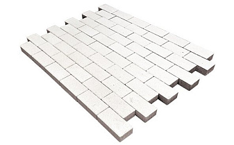 Плитка тротуарная SteinRus Прямоугольник Лайн Б.6.П.6, гладкая, белый, 200*100*60 мм