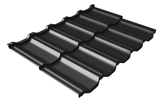 Модульная металлочерепица Grand Line Kvinta Uno с 3D-резом Rooftop Matt RAL 9005 черный