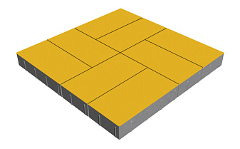 Плитка тротуарная SteinRus Грас, гладкая, желтый, 400*200*80 мм