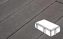 Плитка тротуарная Готика Profi, Брусчатка, темно-серый, частичный прокрас, с/ц, 200*100*80 мм