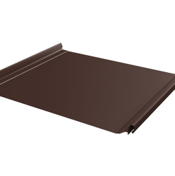Фальцевая кровля Grand Line Кликфальц® Pro с пленкой на замках Grand Line Satin Matt RAL 8017 шоколад