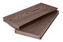 Доска террасная Grand Line Шоколад, бесшовная, массив, вельвет и тиснение, 4000*140*22 мм