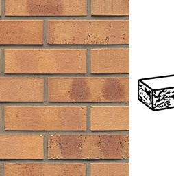Кирпич клинкерный облицовочный 7-щелевой Muhr 06K Hellbraun-bunt Kohle готик, 250*120*65 мм по выгодной ценеКирпич клинкерный облицовочный 7-щелевой Muhr 06K Hellbraun-bunt Kohle готик, 250*120*65 мм