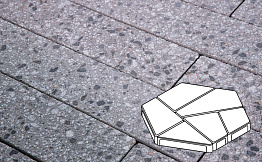 Плита тротуарная Готика Granite FINERRO, полигональ, Галенит, 893*780*80 мм