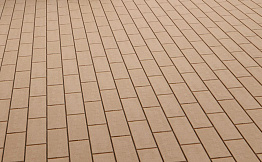 Тротуарная клинкерная брусчатка Экоклинкер гладкая песочная, 200*100*50 мм