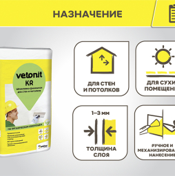 Финишная шпаклевка weber.vetonit KR, белый, 25кг