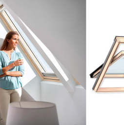 Деревянное мансардное окно VELUX WoodLine Классика модель GGL 3068 с верхней ручкой двухкамерным стеклопакетом