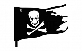 Флюгер Borge Пиратский флаг, 500*380 мм, черный