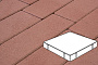 Плитка тротуарная Готика Profi, Квадрат, красный, частичный прокрас, б/ц, 600*600*100 мм