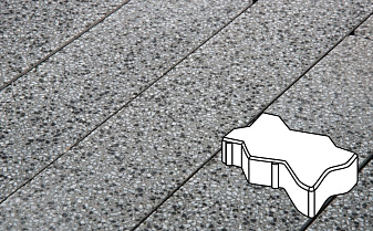Плитка тротуарная Готика, Granite FINO, Зигзаг/Волна, Белла Уайт, 225*112,5*60 мм