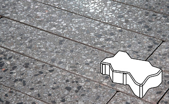 Плитка тротуарная Готика, Granite FINO, Зигзаг/Волна, Галенит, 225*112,5*60 мм