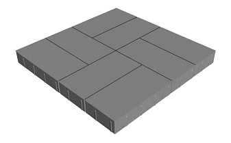 Плитка тротуарная SteinRus Грас, гладкая, серый, 400*200*80 мм