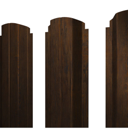Штакетник П-образный B фигурный 0,45 Print Elite Chestnut Wood TwinColor