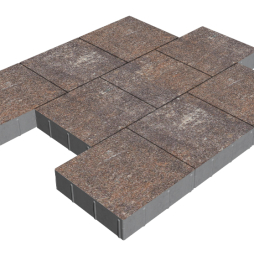 Плитка тротуарная SteinRus Валенсия Б.3.К.8, Native, Сепия, 300*300*80 мм