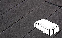 Плитка тротуарная Готика Profi, Брусчатка В.2.П.8, черный, частичный прокрас, с/ц, 200*100*80 мм