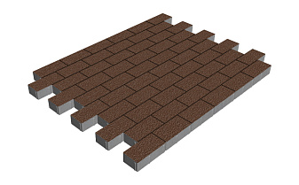 Плитка тротуарная SteinRus Прямоугольник Б.6.П.6, Native, коричневый, 200*100*60 мм