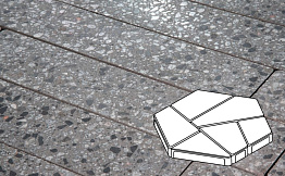 Плитка тротуарная Готика, Granite FINO, Полигональ, Галенит, 893*780*80 мм
