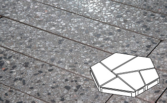 Плитка тротуарная Готика, Granite FINO, Полигональ, Галенит, 893*780*80 мм
