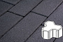 Плитка тротуарная Готика Profi, Шемрок, суперчерный, частичный прокрас, с/ц, 200*200*100 мм