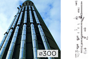 Дымоходная система Schiedel ICS 25 из нержавеющей стали D 300 мм
