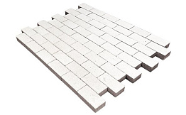 Плитка тротуарная SteinRus Прямоугольник Лайн Б.6.П.6 гладкая, белый, 200*100*60 мм