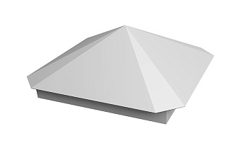 Колпак на столб Grand Line Пирамида 390*390 мм 0,45 Drap TX с пленкой RAL 9003