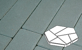 Плитка тротуарная Готика Profi, Полигональ, синий, частичный прокрас, с/ц, 893*780*80 мм