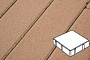 Плитка тротуарная Готика Profi, Квадрат без фаски, оранжевый, частичный прокрас, б/ц, 150*150*100 мм
