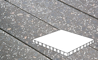Плитка тротуарная Готика, Granite FINO, Плита, Ильменит, 1000*1000*100 мм