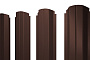 Штакетник П-образный В фигурный PE Matt Double RAL 8017 шоколад