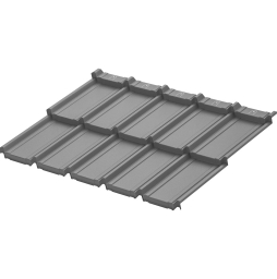 Модульная металлочерепица Aquasystem Берген XXL PU RoofTop Кашемир RAL 7024, 1165*465 мм