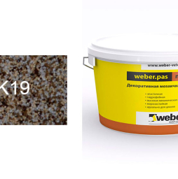 Декоративная мозаичная штукатурка weber.pas marmolit k19, 25 кг