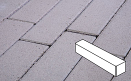 Плитка тротуарная Готика Profi, Ригель, белый, частичный прокрас, б/ц, 360*80*100 мм