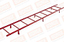 Лестница кровельная Borge для металлочерепицы, профнастила, композитной черепицы, материалов на основе битума оцинкованная RAL 3005, 2,7 м