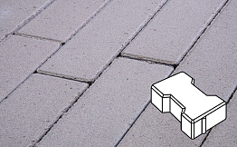 Плитка тротуарная Готика Profi, Катушка, белый, частичный прокрас, б/ц, 200*165*80 мм