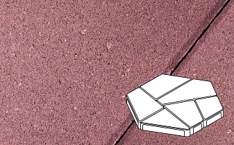 Плитка тротуарная Готика Profi, Полигональ, красный, частичный прокрас, с/ц, 893*780*80 мм