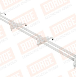Снегозадержатель трубчатый Borge для металлочерепицы с высокой ступенькой 400 мм оцинкованный RAL 9003, 3 м