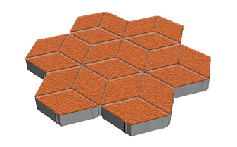 Плитка тротуарная SteinRus Ромб, Native, оранжевый, 260*150*60 мм
